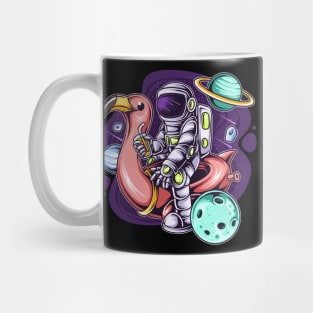 Astronaut sitting flamingo space Mug